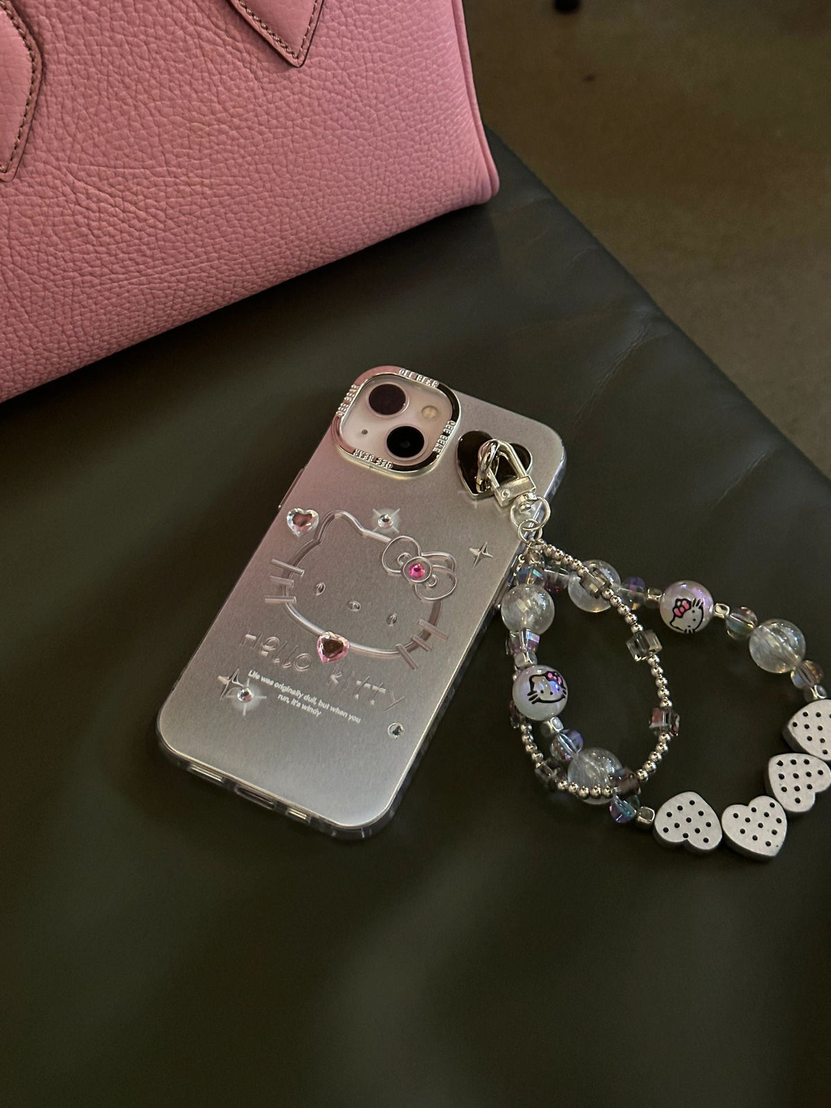 Silver Character iPhone Case with Beaded Charms
