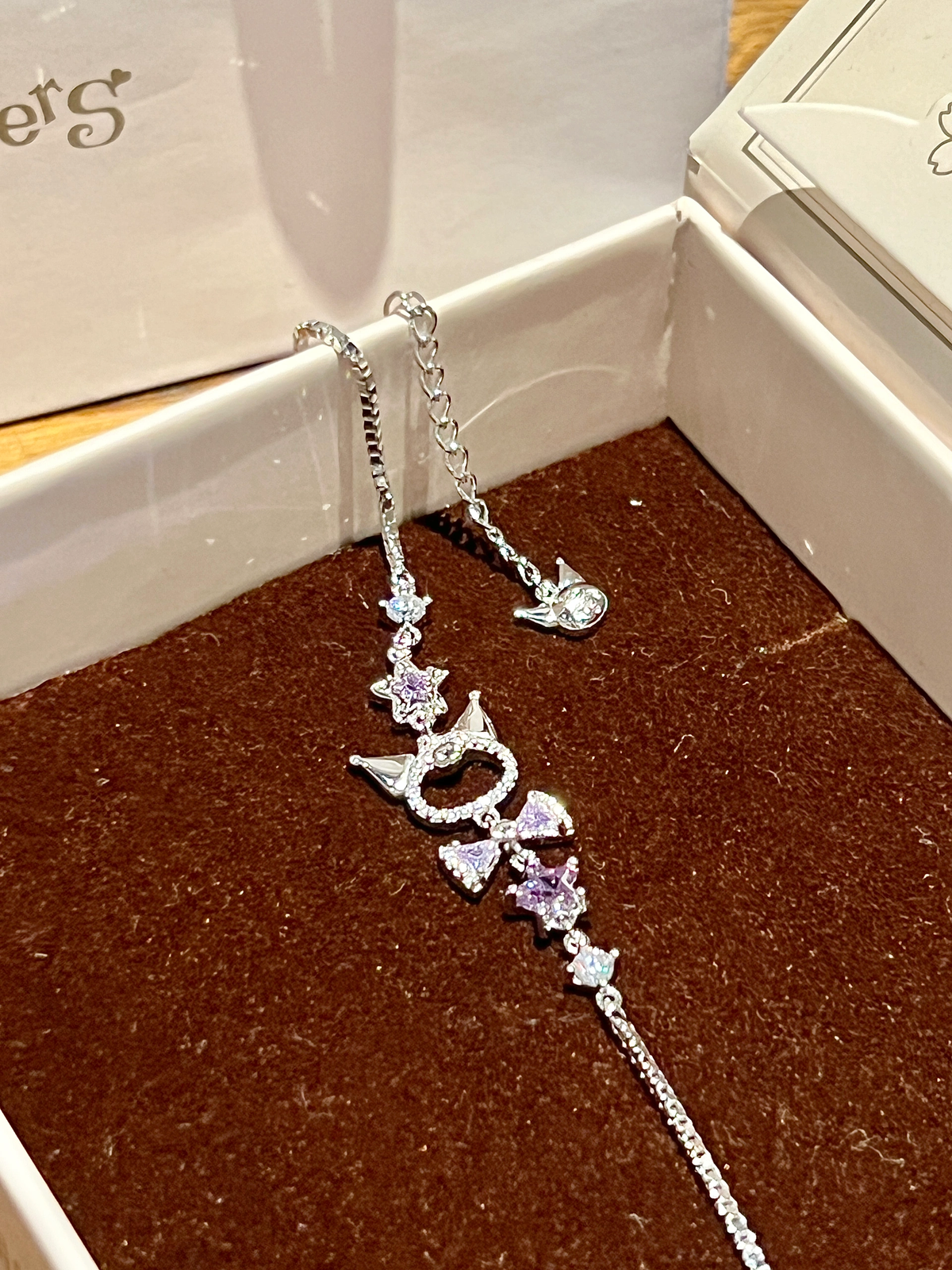 Purple Charm Adjustable Bracelet