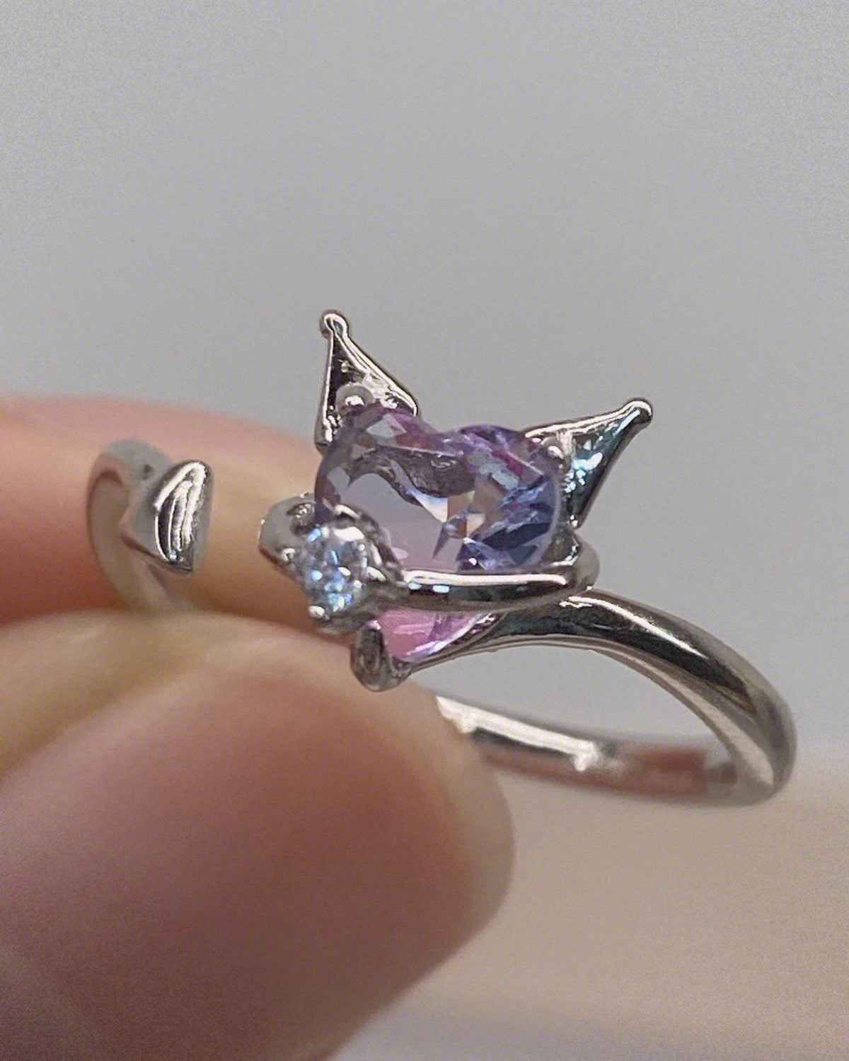 Kuromi Stainless Steel Adjustable Ring