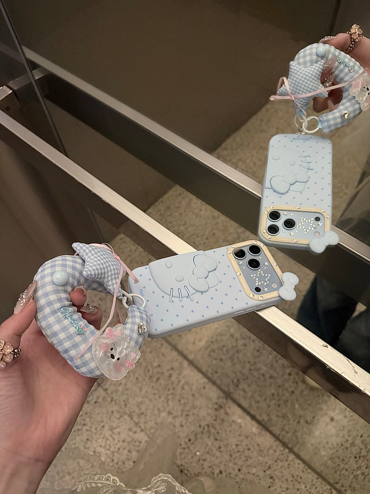 Baby Blue Kitty 3D Silicone iPhone Case