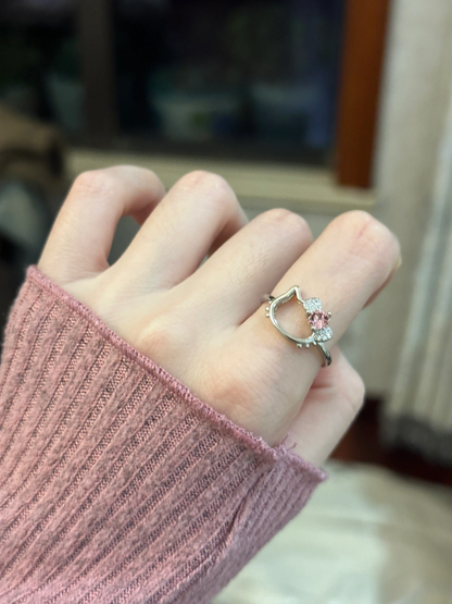 Bow Stainless Steel Adjustable Ring