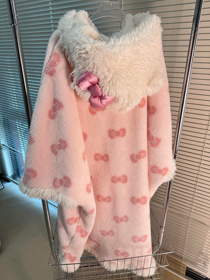 Hooded Kitty Fleece Blanket Sweater