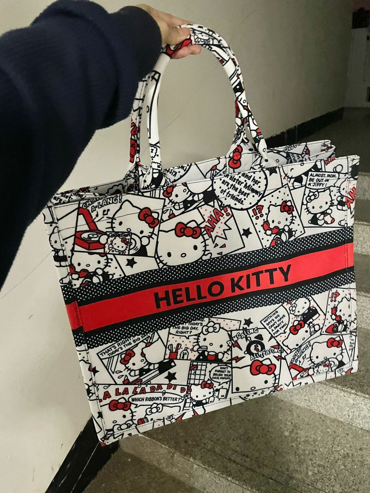 Kawaii Print Cotton Tote Bag