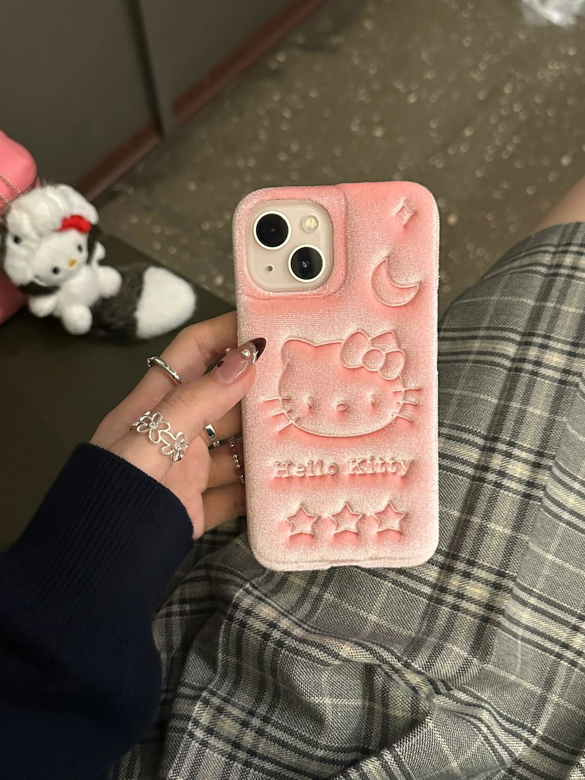 Fluffy Embossed Velvet iPhone Case