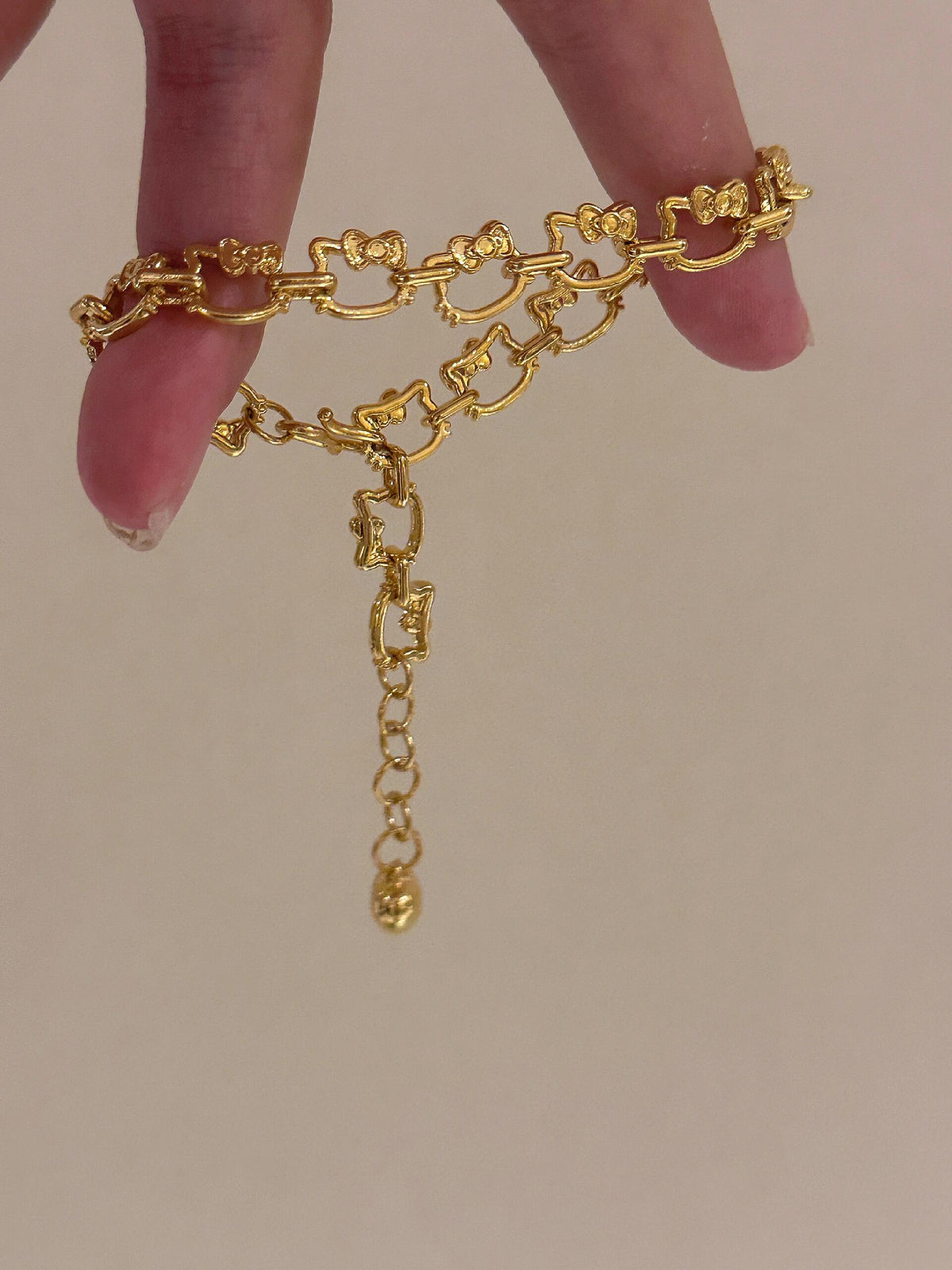 Gold-Plated Kitty Adjustable Bracelet
