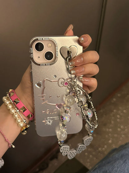 Silver Character iPhone Case with Beaded Charms