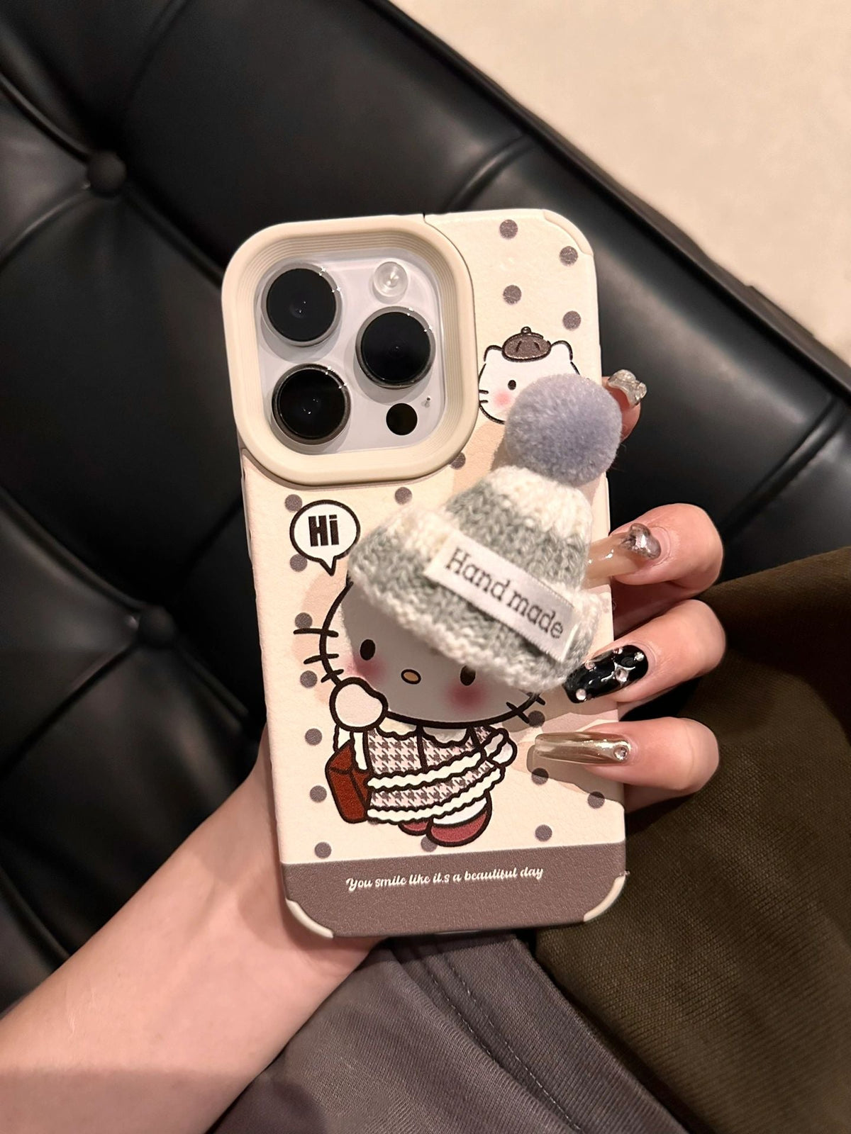 Pom-Pom Beanie Charm iPhone Case