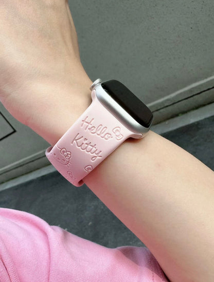 Pink Silicone Apple Watch Band