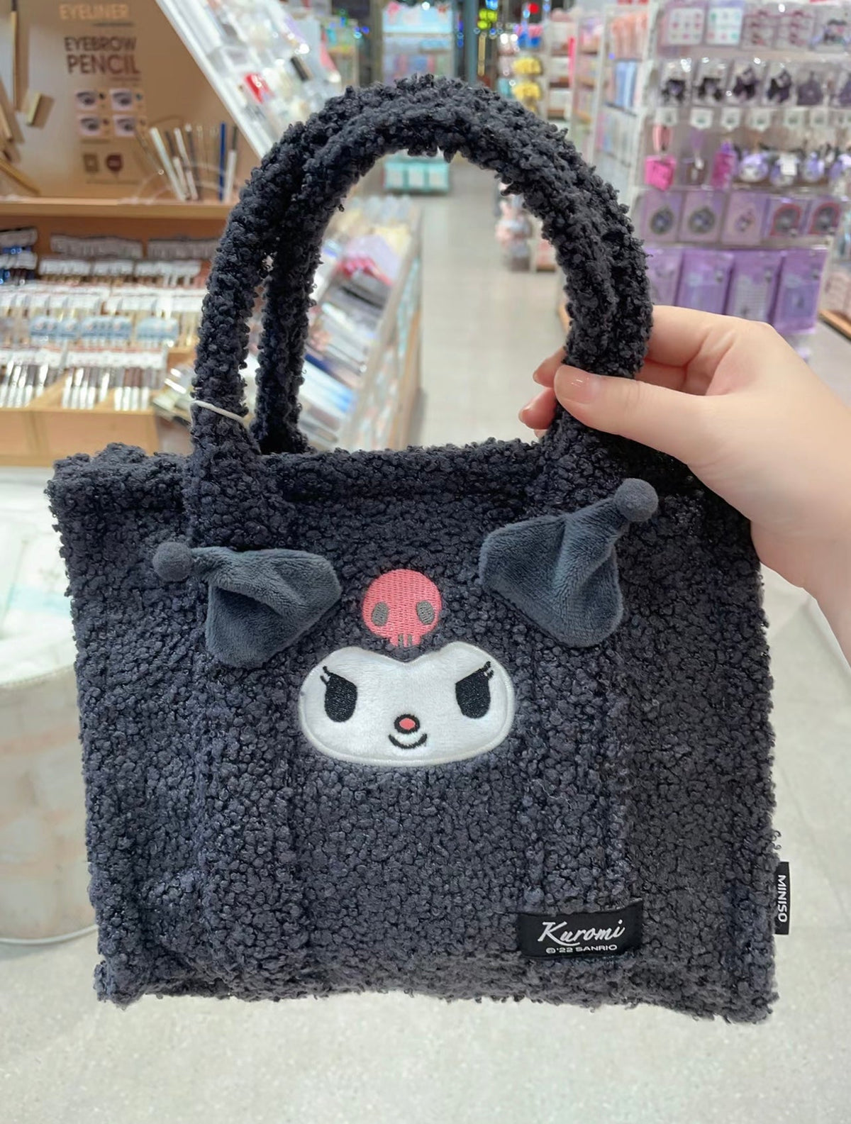 Kuromi Fleece Tote Bag