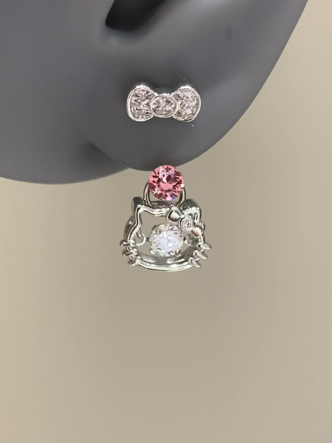 Kitty Bow Drop Earrings