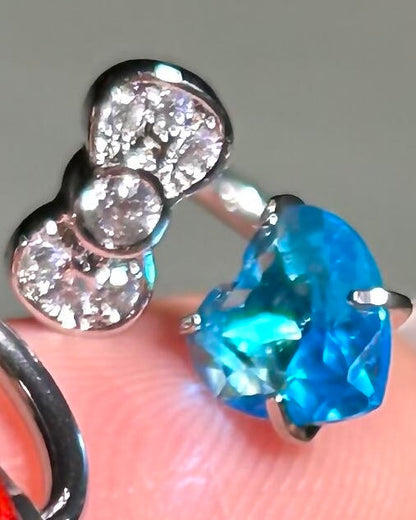 Kitty Bow Stainless Steel Helix Earrings