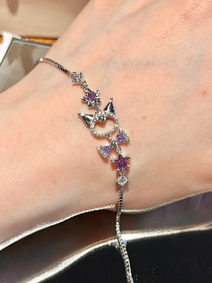 Kitty Flower and Kuromi Star Adjustable Bracelets