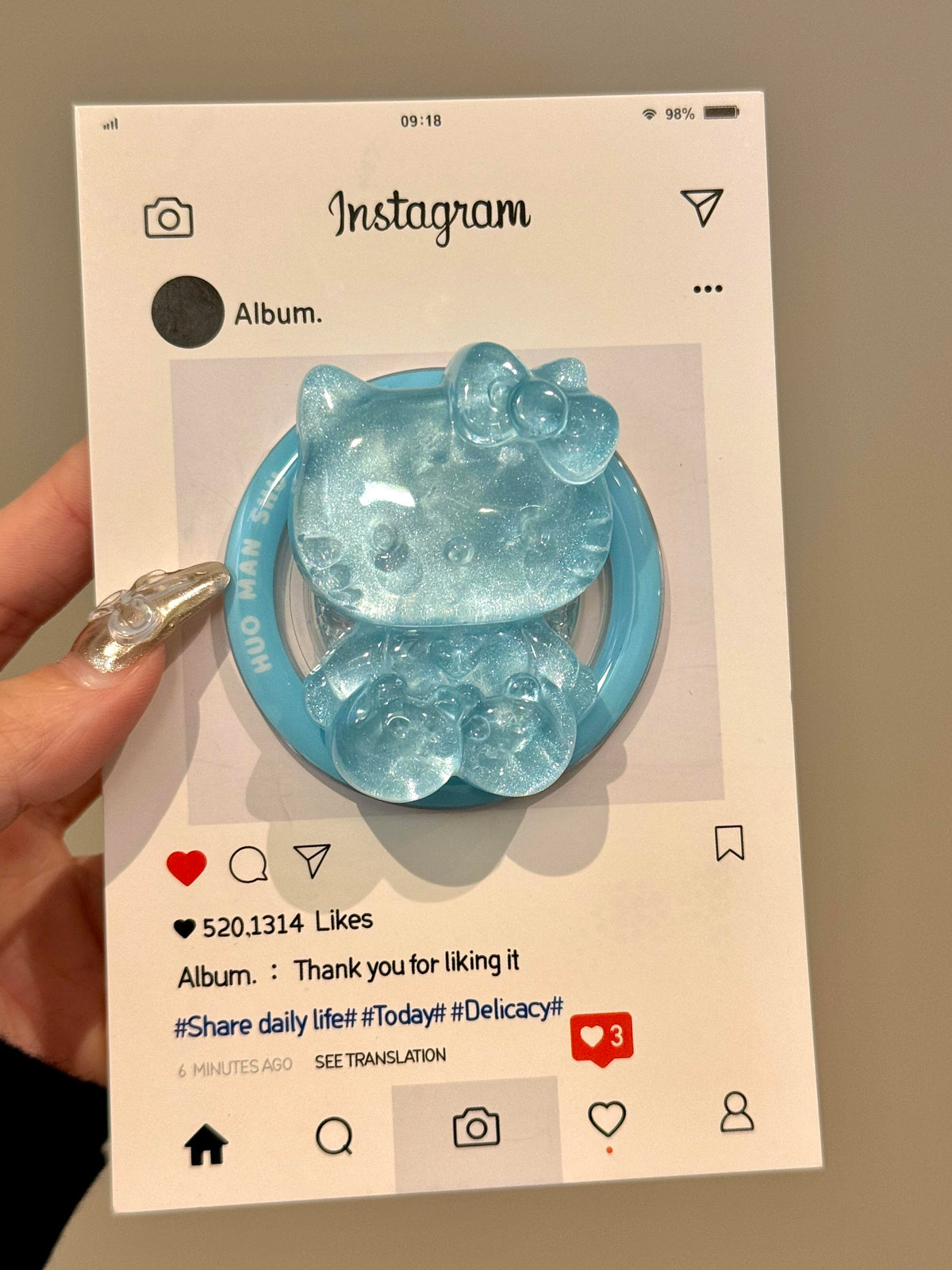 Kitty Ripple iPhone Case with Holder