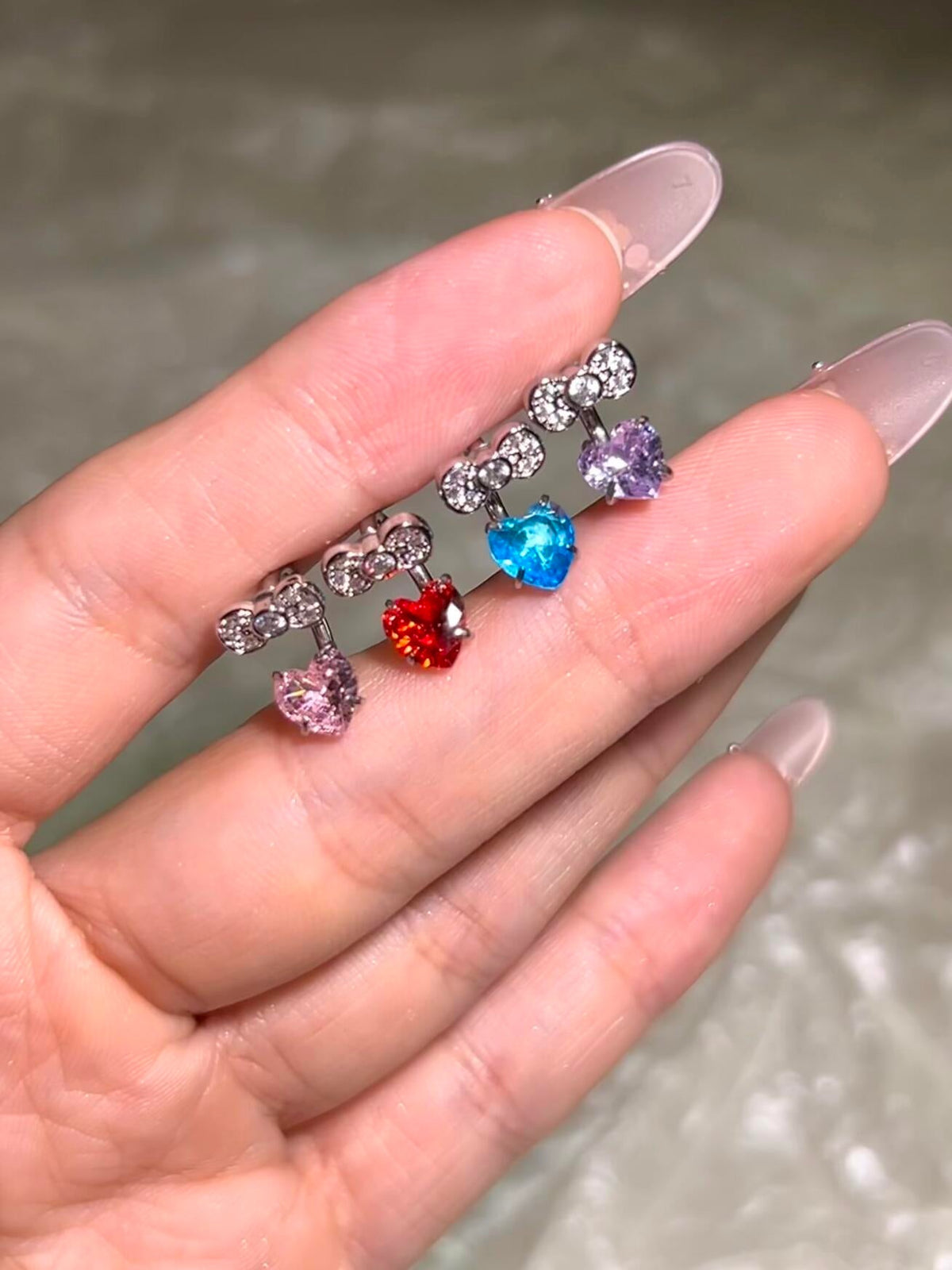 Kitty Bow Stainless Steel Helix Earrings