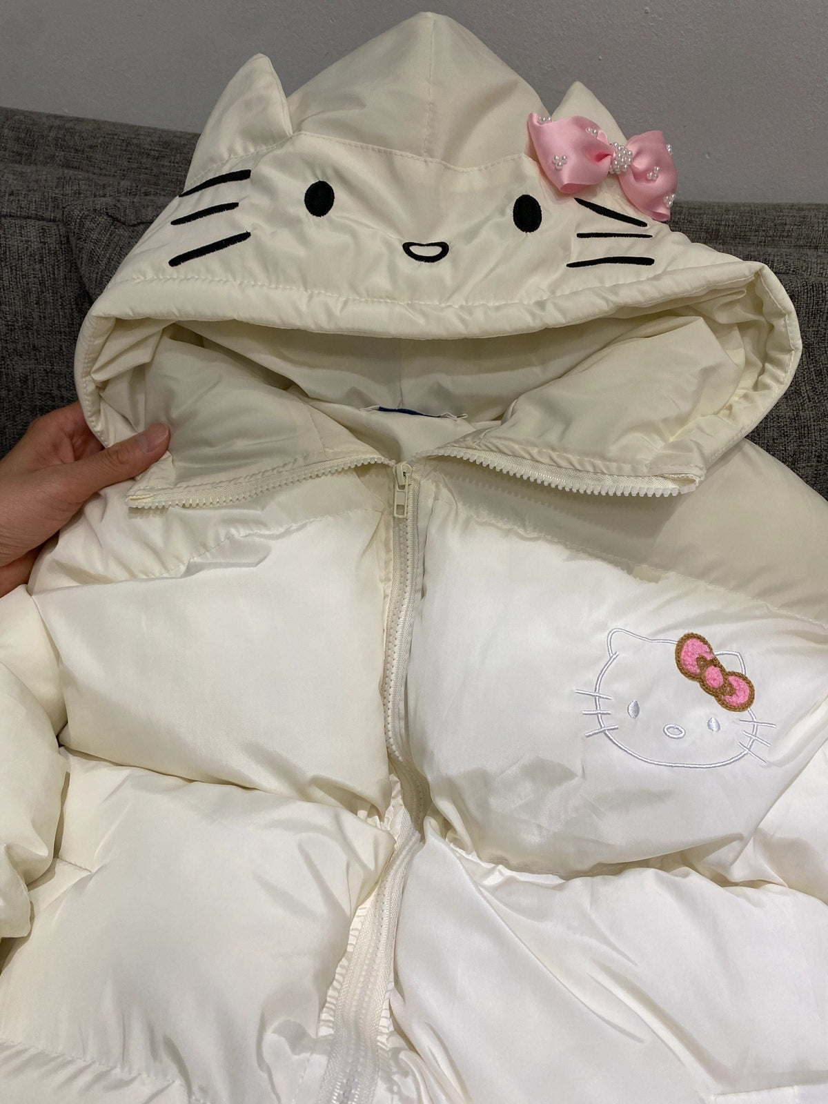 Embroidered Character Puffer Jacket