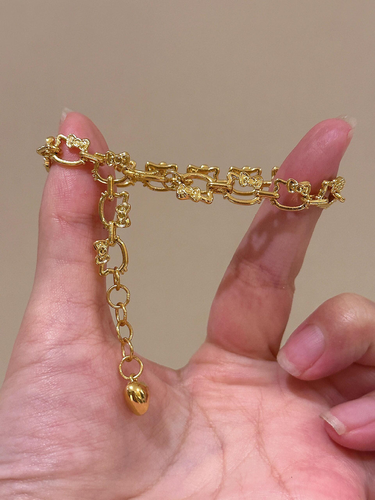 Gold-Plated Kitty Adjustable Bracelet