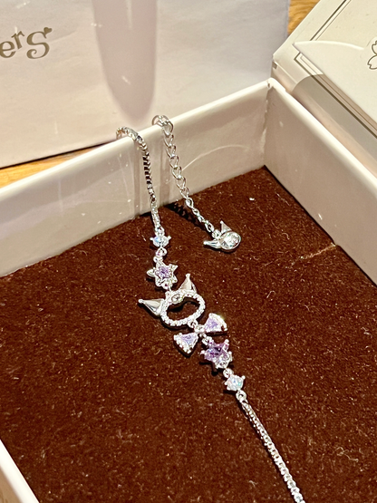 Purple Charm Adjustable Bracelet