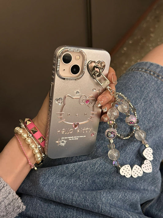 Silver Character iPhone Case with Beaded Charms