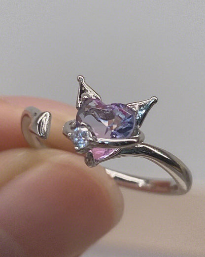 Kuromi Stainless Steel Adjustable Ring