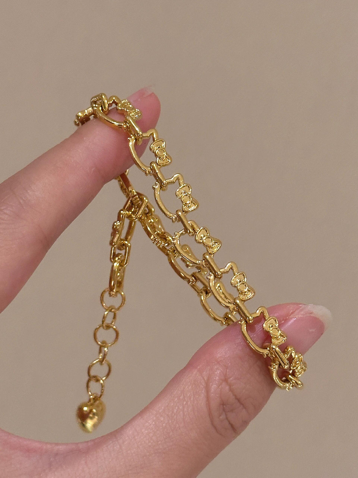 Gold-Plated Kitty Adjustable Bracelet