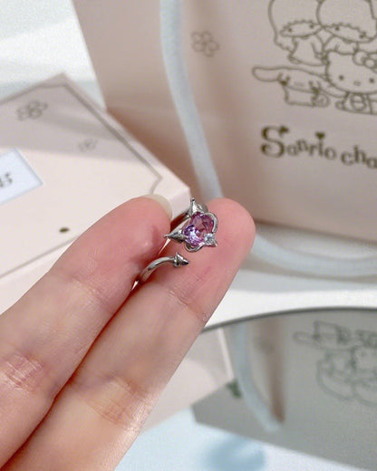 Kuromi Stainless Steel Adjustable Ring