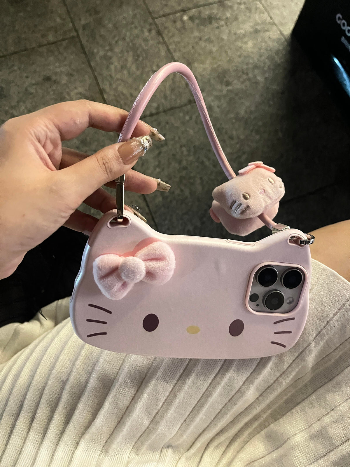 Kitty Purse-Style iPhone Case in Pink and Black