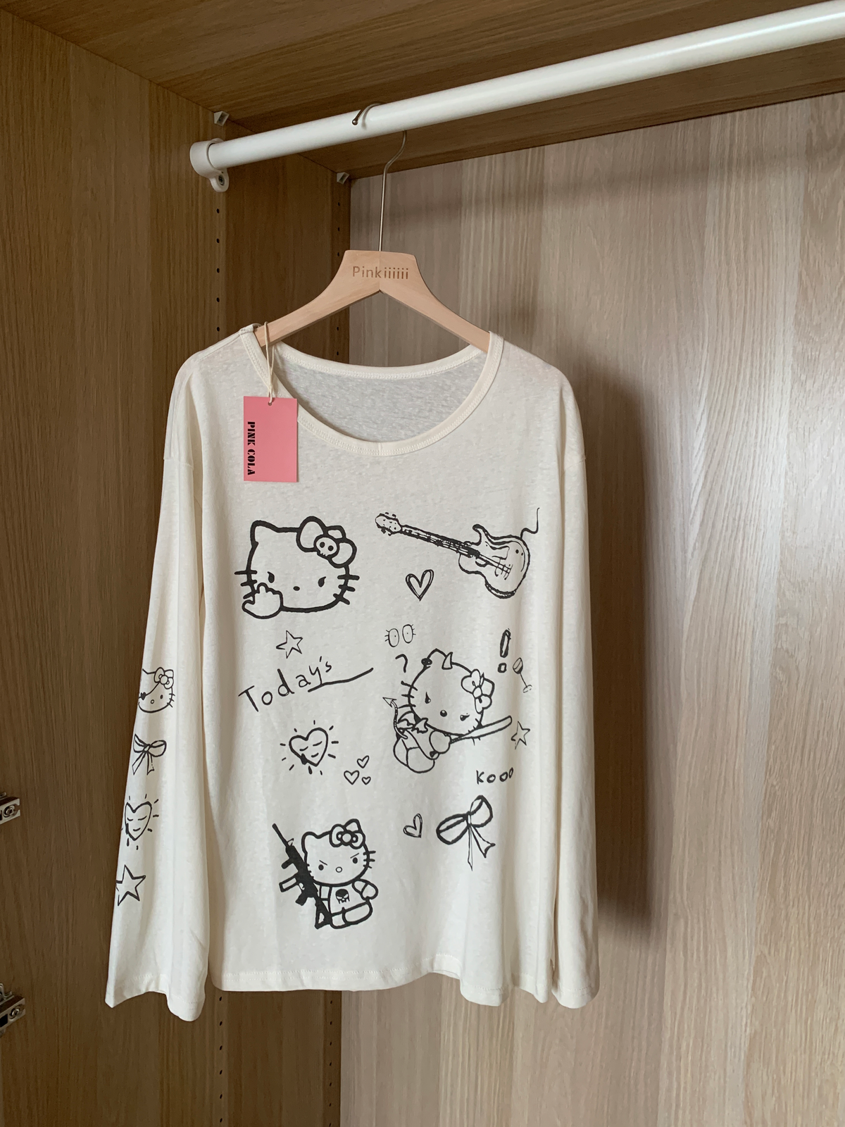 Kitty Y2K Graffiti Long-Sleeve Top