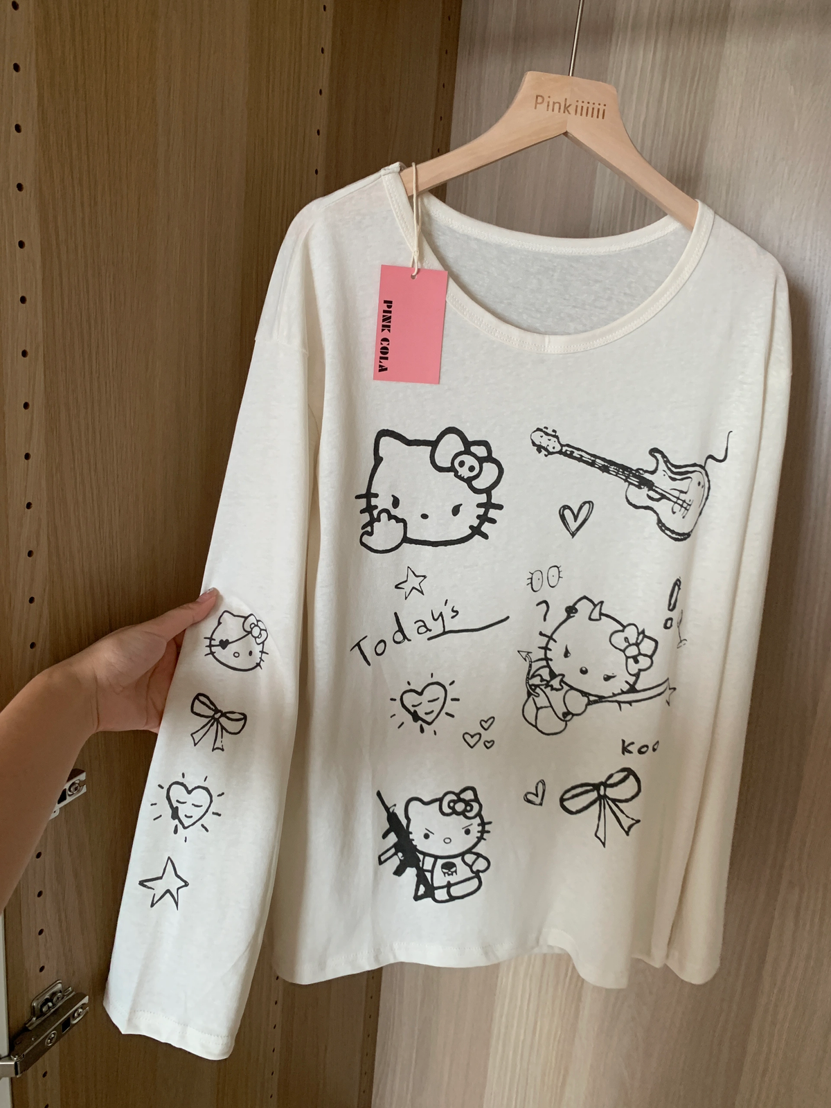 Kitty Y2K Graffiti Long-Sleeve Top