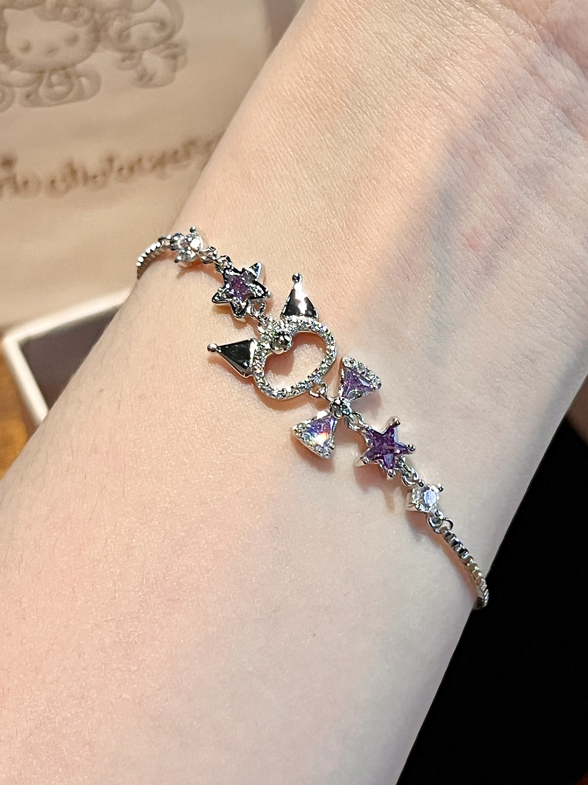 Kitty Flower and Kuromi Star Adjustable Bracelets