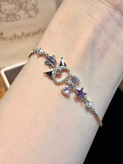 Kitty Flower and Kuromi Star Adjustable Bracelets