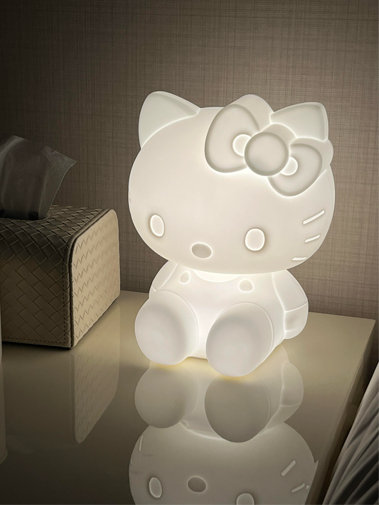 White Kitty Bedside Lamp