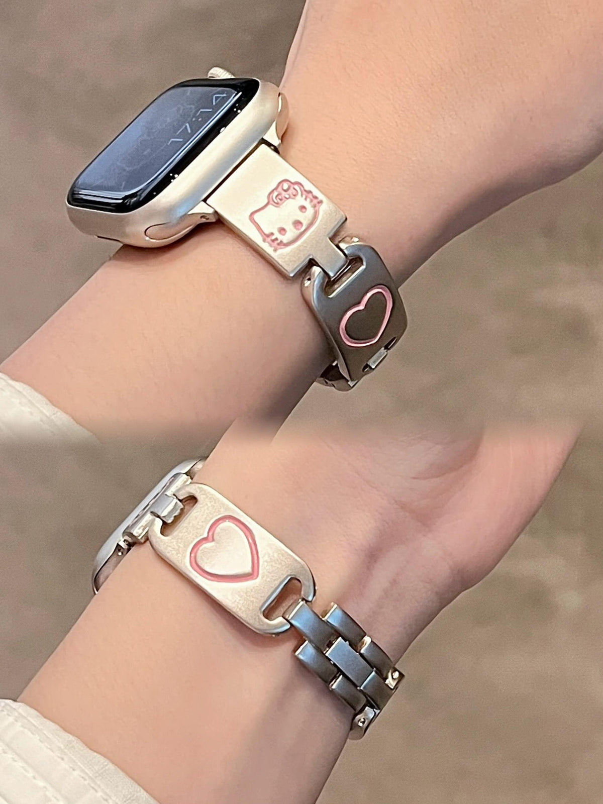 Engraved Kitty Stainless Steel Apple Watch Band