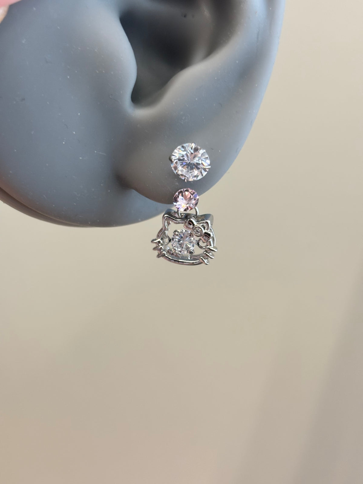 Kitty Bow Drop Earrings