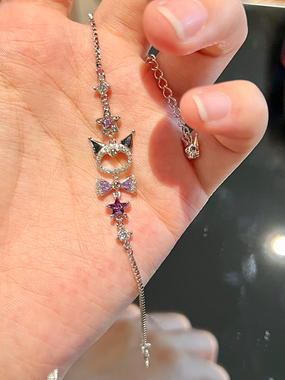 Kitty Flower and Kuromi Star Adjustable Bracelets