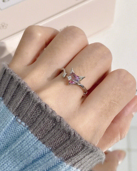 Kuromi Stainless Steel Adjustable Ring