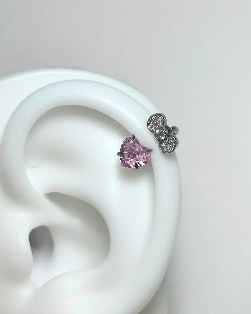 Kitty Bow Stainless Steel Helix Earrings