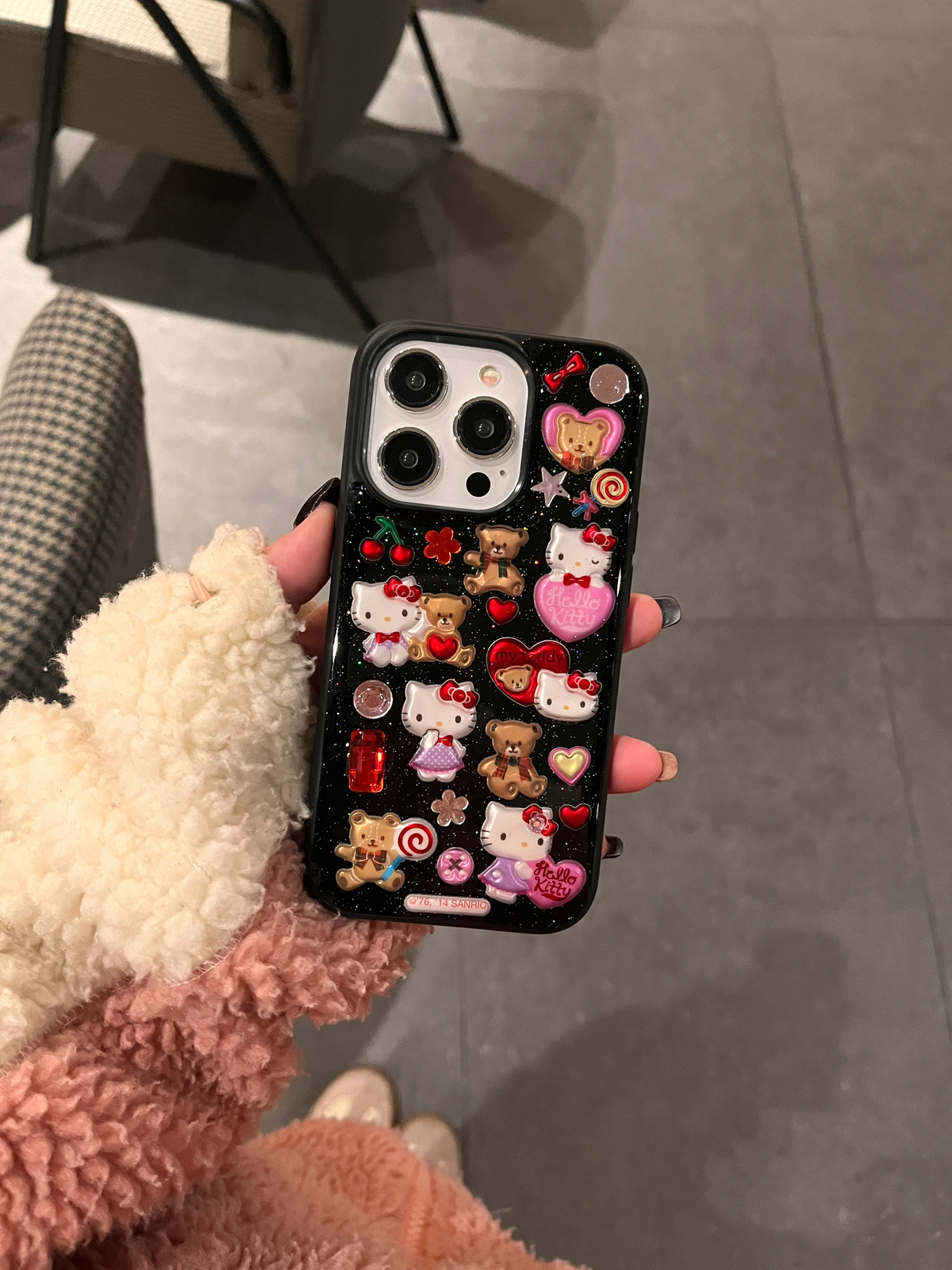 3D Sticker Glitter iPhone Case