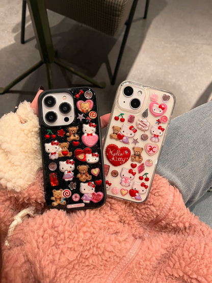 3D Sticker Glitter iPhone Case