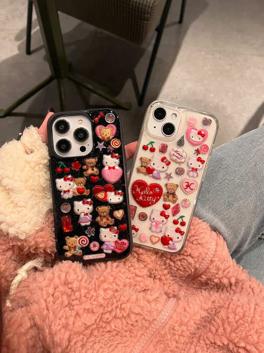 3D Sticker Glitter iPhone Case