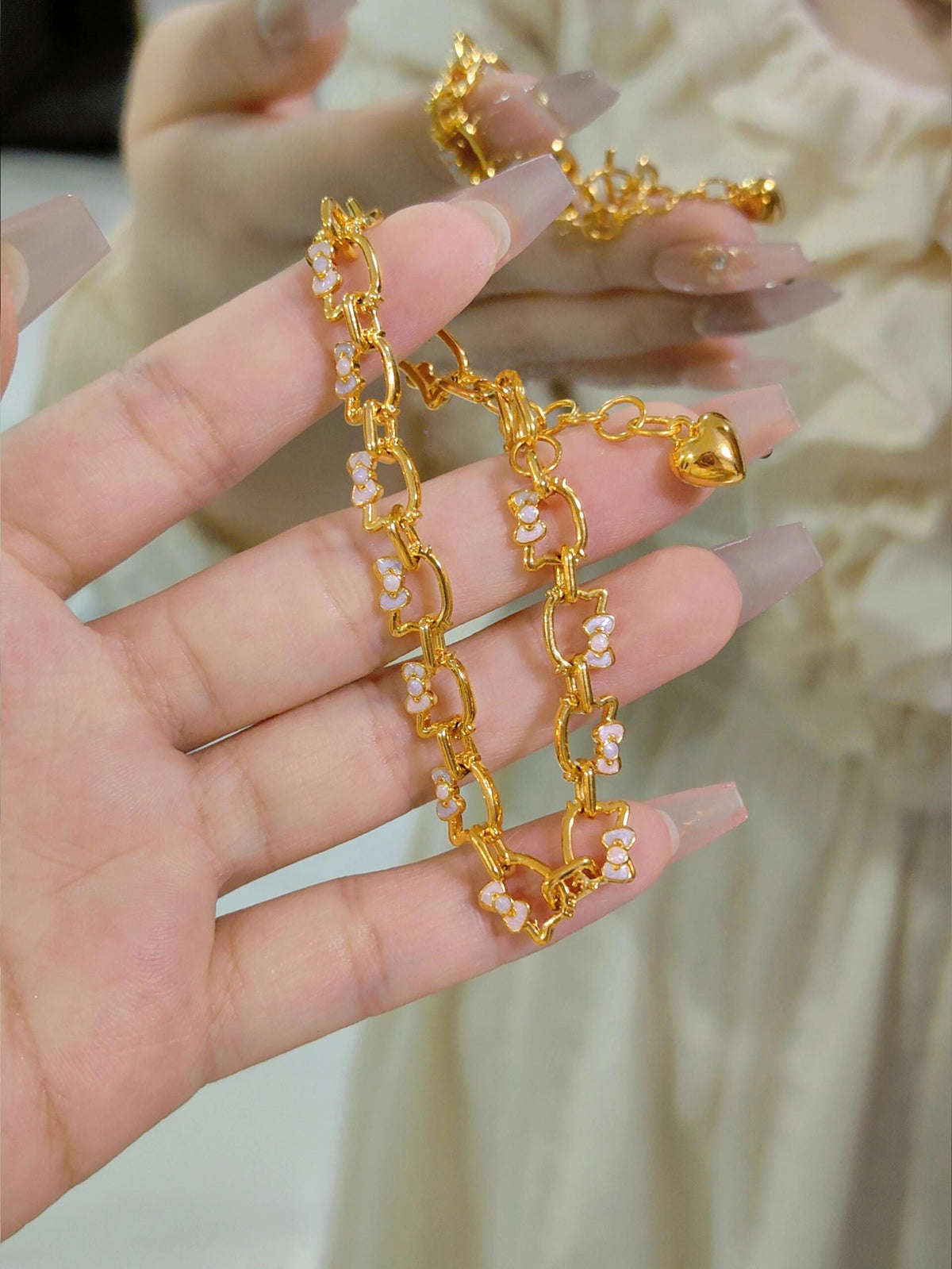 Gold-Plated Kitty Adjustable Bracelet