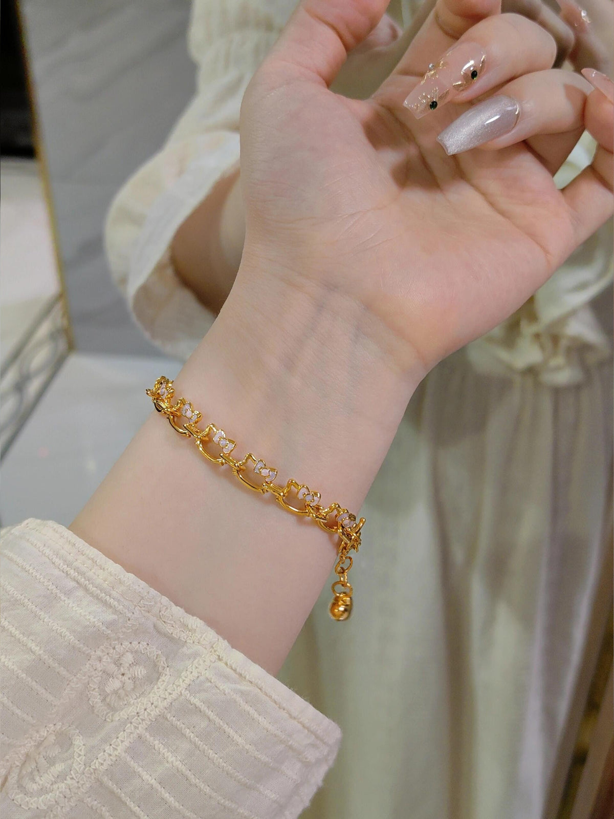Gold-Plated Kitty Adjustable Bracelet