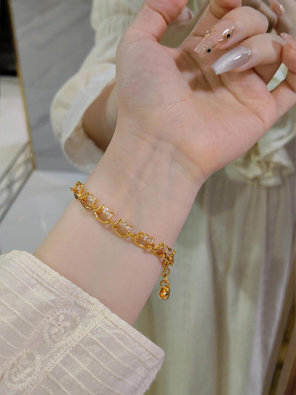 Gold-Plated Kitty Adjustable Bracelet