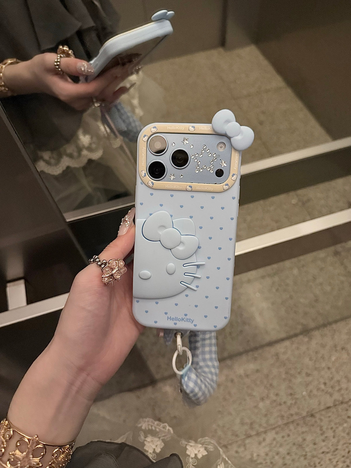 Baby Blue Kitty 3D Silicone iPhone Case