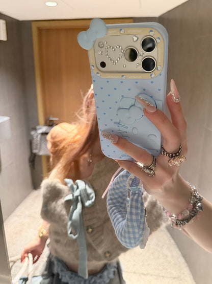 Baby Blue Kitty 3D Silicone iPhone Case