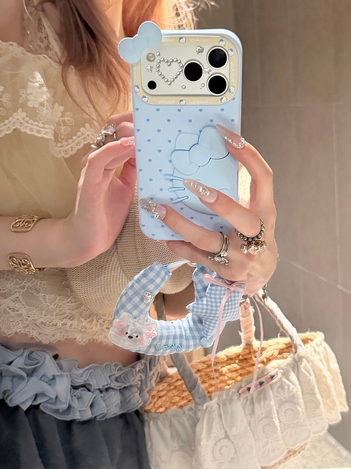 Baby Blue Kitty 3D Silicone iPhone Case