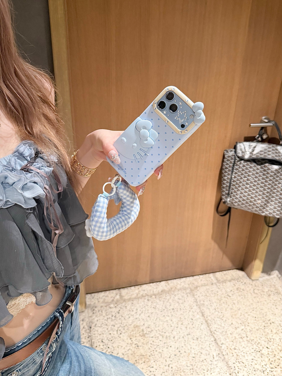 Baby Blue Kitty 3D Silicone iPhone Case