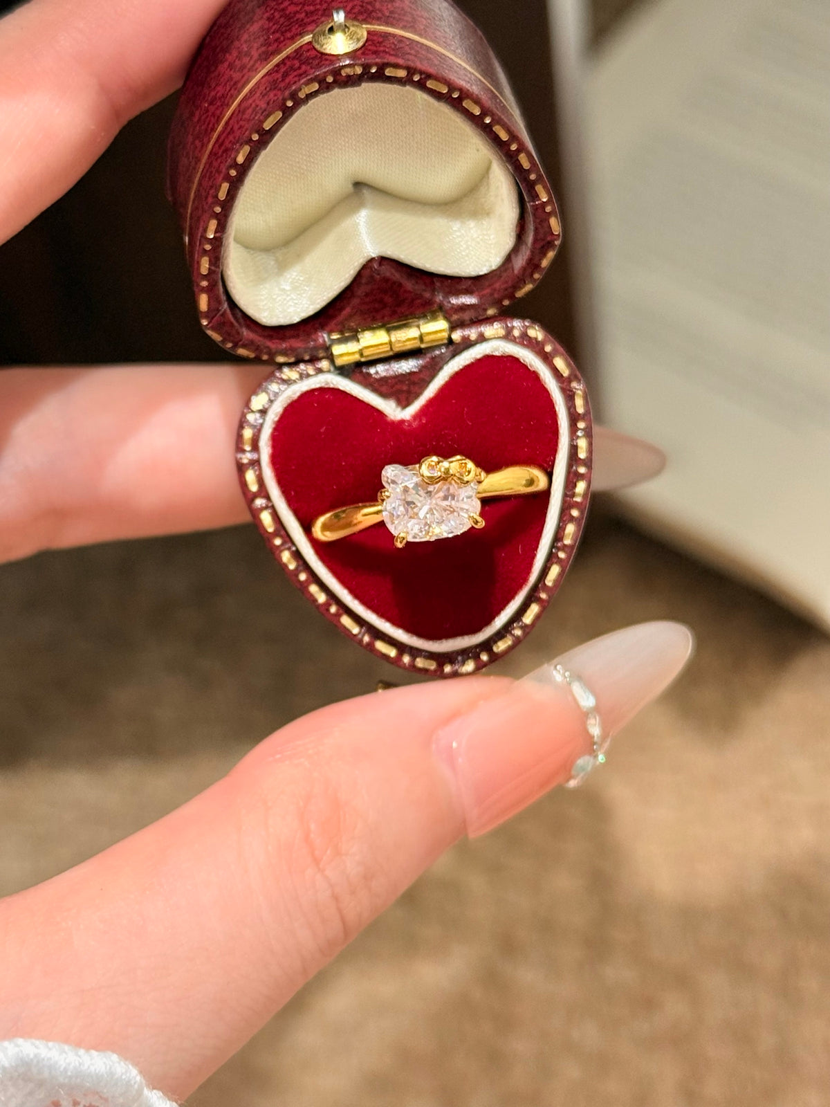 Kitty Bow Crystal Ring