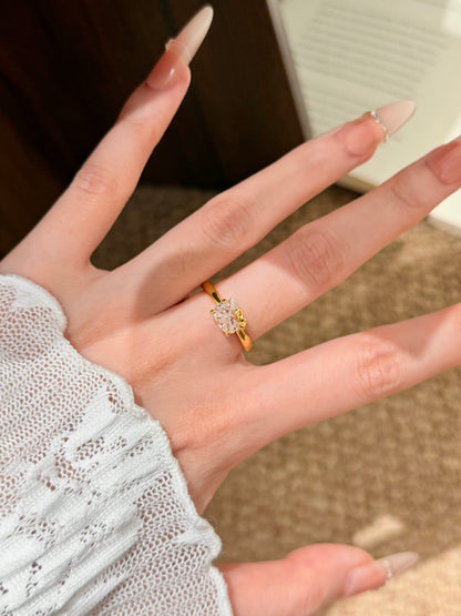 Kitty Bow Crystal Ring